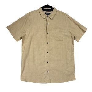 Roark Classic Fit Well Worn Oxford Shirt Short Sleeve Button Organic Cotton Sz L